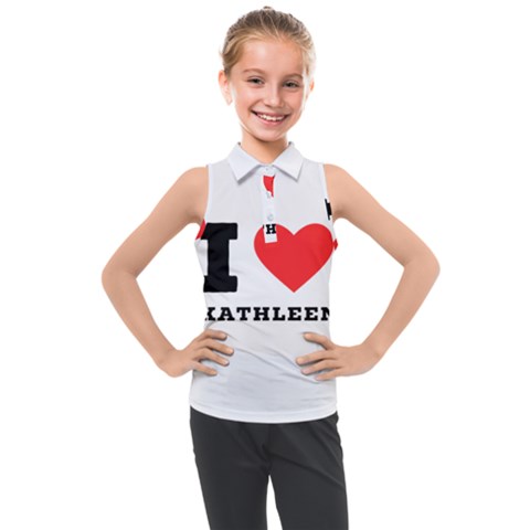 I Love Kathleen Kids  Sleeveless Polo Tee by ilovewhateva