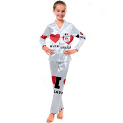 I Love Kathleen Kid s Satin Long Sleeve Pajamas Set by ilovewhateva