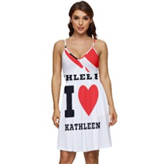 I Love Kathleen V-neck Pocket Summer Dress  by ilovewhateva