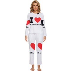 I Love Kathleen Womens  Long Sleeve Lightweight Pajamas Set by ilovewhateva