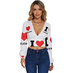 I Love Kathleen Long Sleeve Deep-v Velour Top by ilovewhateva