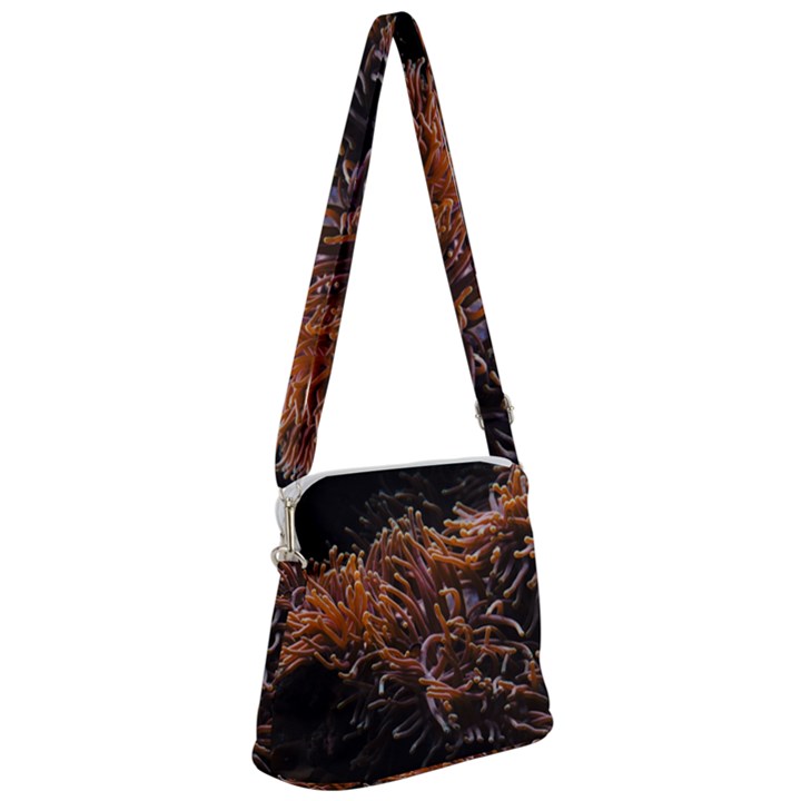 Sea Anemone Coral Underwater Ocean Sea Water Zipper Messenger Bag