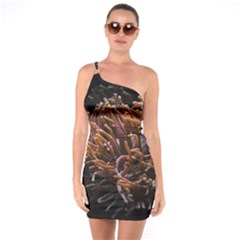 Sea Anemone Coral Underwater Ocean Sea Water One Soulder Bodycon Dress by Wegoenart