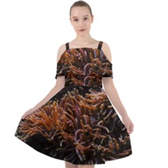 Sea Anemone Coral Underwater Ocean Sea Water Cut Out Shoulders Chiffon Dress by Wegoenart