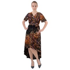 Sea Anemone Coral Underwater Ocean Sea Water Front Wrap High Low Dress by Wegoenart