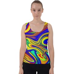 Contemporary Art Fluid Background Velvet Tank Top by GardenOfOphir