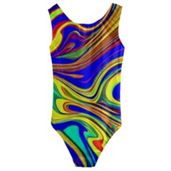 Contemporary Art Fluid Background Kids  Cut-out Back One Piece Swimsuit by GardenOfOphir