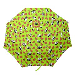 Watermelon Panda Background Wallpaper Folding Umbrellas by Wegoenart