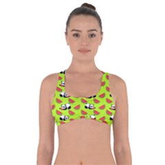 Watermelon Panda Background Wallpaper Got No Strings Sports Bra by Wegoenart