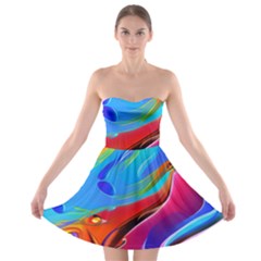 Abstract Fluid Art Strapless Bra Top Dress by GardenOfOphir