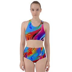 Abstract Fluid Art Racer Back Bikini Set by GardenOfOphir