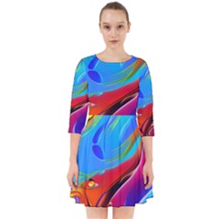 Abstract Fluid Art Smock Dress by GardenOfOphir