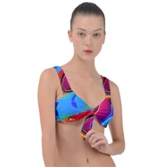 Abstract Fluid Art Front Tie Bikini Top by GardenOfOphir