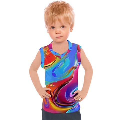 Abstract Fluid Art Kids  Sport Tank Top by GardenOfOphir