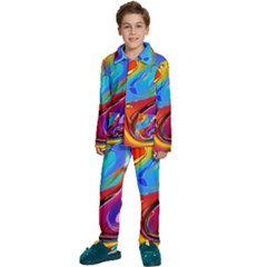 Abstract Fluid Art Kids  Long Sleeve Velvet Pajamas Set by GardenOfOphir