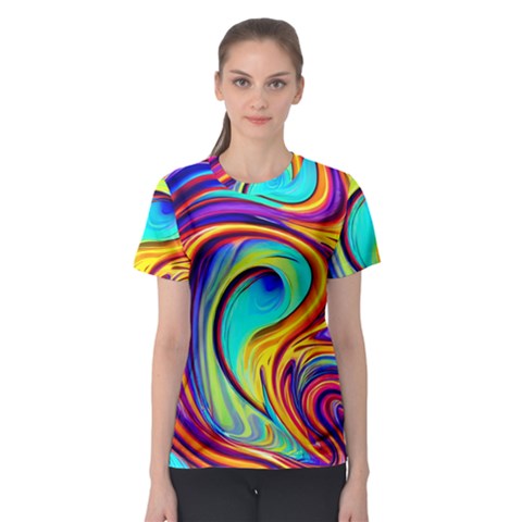 Fluid Art Pattern Women s Sport Mesh Tee by GardenOfOphir