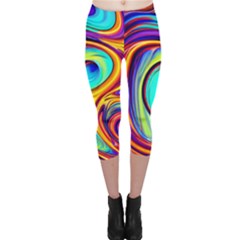 Fluid Art Pattern Capri Leggings  by GardenOfOphir