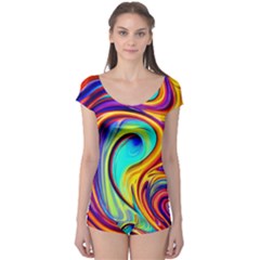 Fluid Art Pattern Boyleg Leotard  by GardenOfOphir