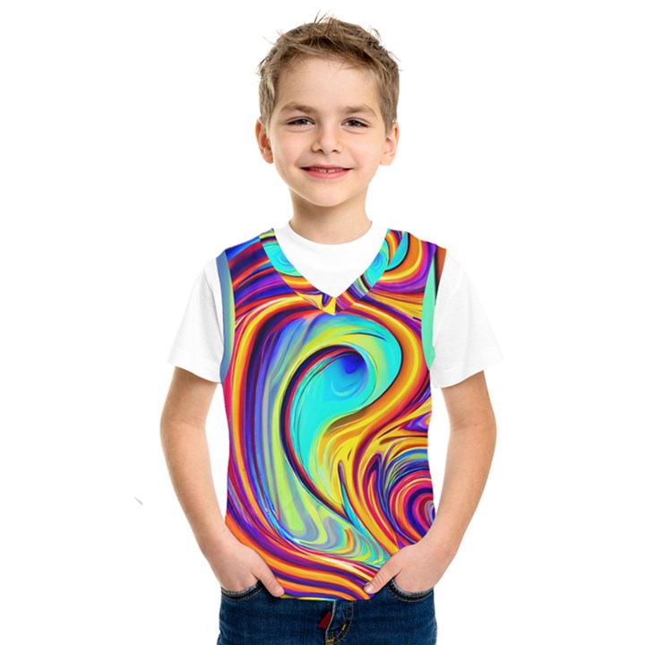 Fluid Art Pattern Kids  Basketball Tank Top