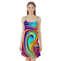 Fluid Art Pattern Satin Night Slip by GardenOfOphir