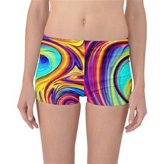 Fluid Art Pattern Reversible Boyleg Bikini Bottoms by GardenOfOphir