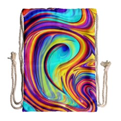 Fluid Art Pattern Drawstring Bag (large) by GardenOfOphir