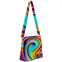 Fluid Art Pattern Zipper Messenger Bag by GardenOfOphir