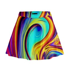 Fluid Art Pattern Mini Flare Skirt by GardenOfOphir