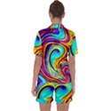 Fluid Art Pattern Satin Short Sleeve Pajamas Set View2