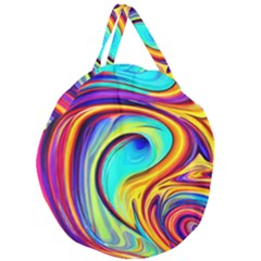 Fluid Art Pattern Giant Round Zipper Tote by GardenOfOphir