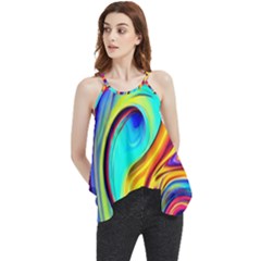 Fluid Art Pattern Flowy Camisole Tank Top by GardenOfOphir