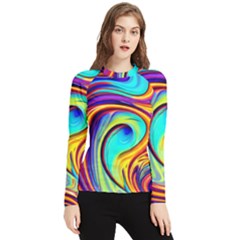 Fluid Art Pattern Women s Long Sleeve Rash Guard by GardenOfOphir