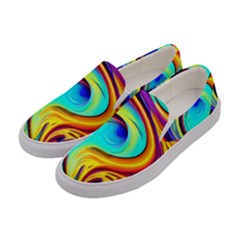 Fluid Art Pattern Women s Canvas Slip Ons by GardenOfOphir