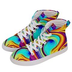 Fluid Art Pattern Men s Hi-top Skate Sneakers by GardenOfOphir