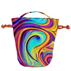 Fluid Art Pattern Drawstring Bucket Bag by GardenOfOphir