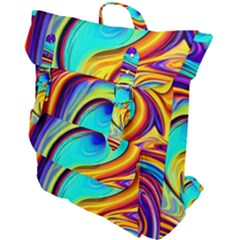 Fluid Art Pattern Buckle Up Backpack by GardenOfOphir