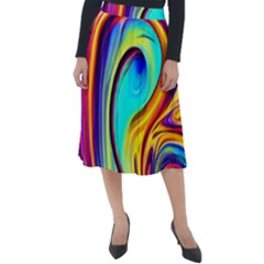 Fluid Art Pattern Classic Velour Midi Skirt  by GardenOfOphir