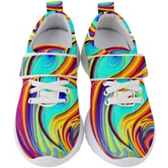 Fluid Art Pattern Kids  Velcro Strap Shoes by GardenOfOphir