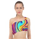 Fluid Art Pattern Spliced Up Bikini Top  View1