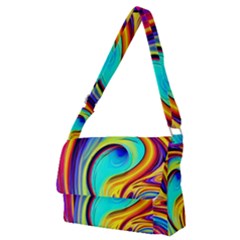 Fluid Art Pattern Full Print Messenger Bag (m) by GardenOfOphir