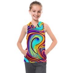 Fluid Art Pattern Kids  Sleeveless Hoodie by GardenOfOphir