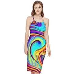 Fluid Art Pattern Bodycon Cross Back Summer Dress by GardenOfOphir