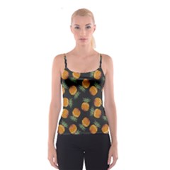 Pineapple Background Pineapple Pattern Spaghetti Strap Top by Wegoenart