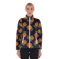 Pineapple Background Pineapple Pattern Women s Bomber Jacket by Wegoenart