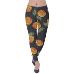 Pineapple Background Pineapple Pattern Velvet Leggings by Wegoenart