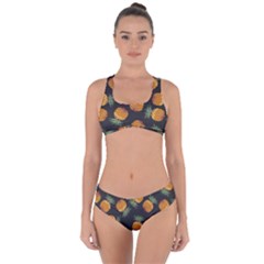 Pineapple Background Pineapple Pattern Criss Cross Bikini Set by Wegoenart