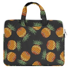 Pineapple Background Pineapple Pattern Macbook Pro 13  Double Pocket Laptop Bag by Wegoenart