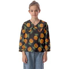 Pineapple Background Pineapple Pattern Kids  Sailor Shirt