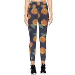 Pineapple Background Pineapple Pattern Pocket Leggings  by Wegoenart