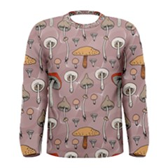 Mushrooms Autumn Fall Pattern Seamless Decorative Men s Long Sleeve Tee